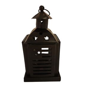 At Home America Stars and Stripes Lantern Candle Holder NWOB